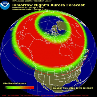 Auroral Viewline Forecast - Tomorrow