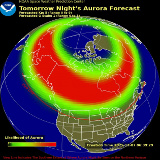 Auroral Viewline Forecast - Tomorrow